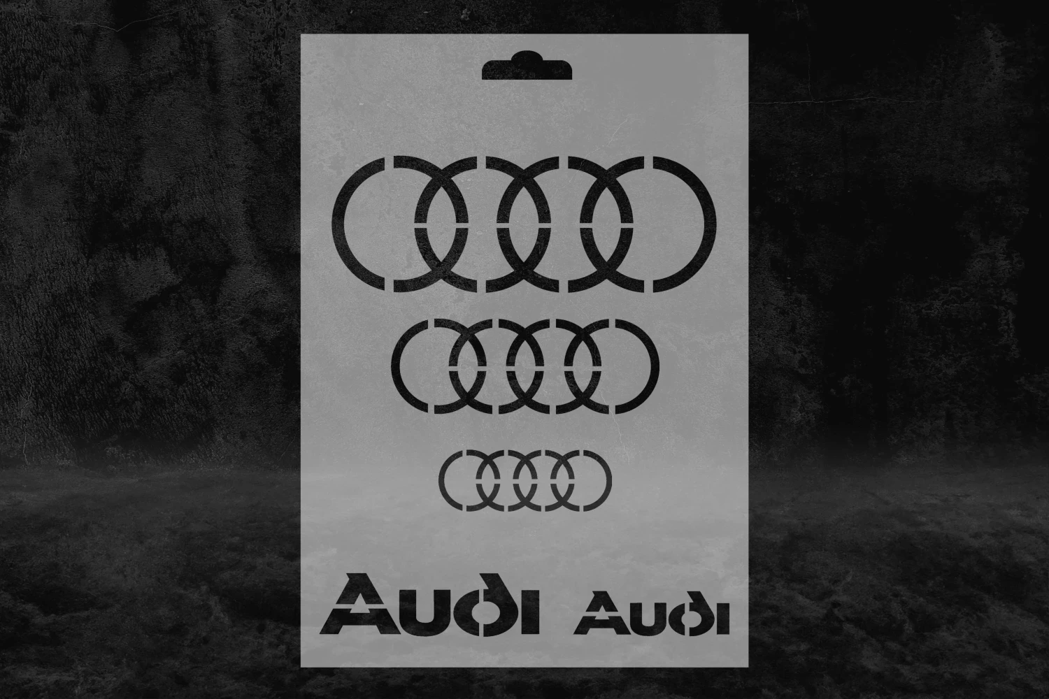 Audi Araba Logosu Desenli Stencil Kalıbı, Audi Yazılı Stencil görsel 2